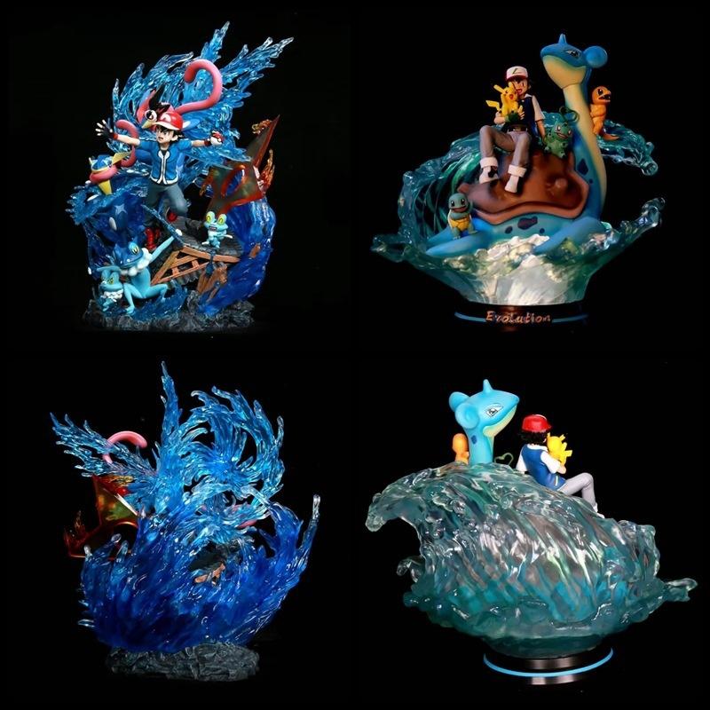 Entzückender Gk Haustiergeist Leuchtender Ash Ketchum Froakie Familie Pvc Figur Modell Spielzeug
