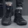 Men's boots autumn and winter new high top outdoor boots anti slip soft sole comfort hiking boots fashion casual workwear boots