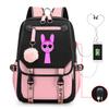 Personality Trend Cartoon Printing Double Shoulder College Style Student Leisure Schoolbag Multi-function Large Capacity