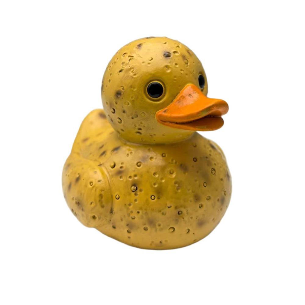 Resin Whimsical Vegetable Duck Ornament Cute Animal Sculpture Micro Landscape Duck Statue  Office