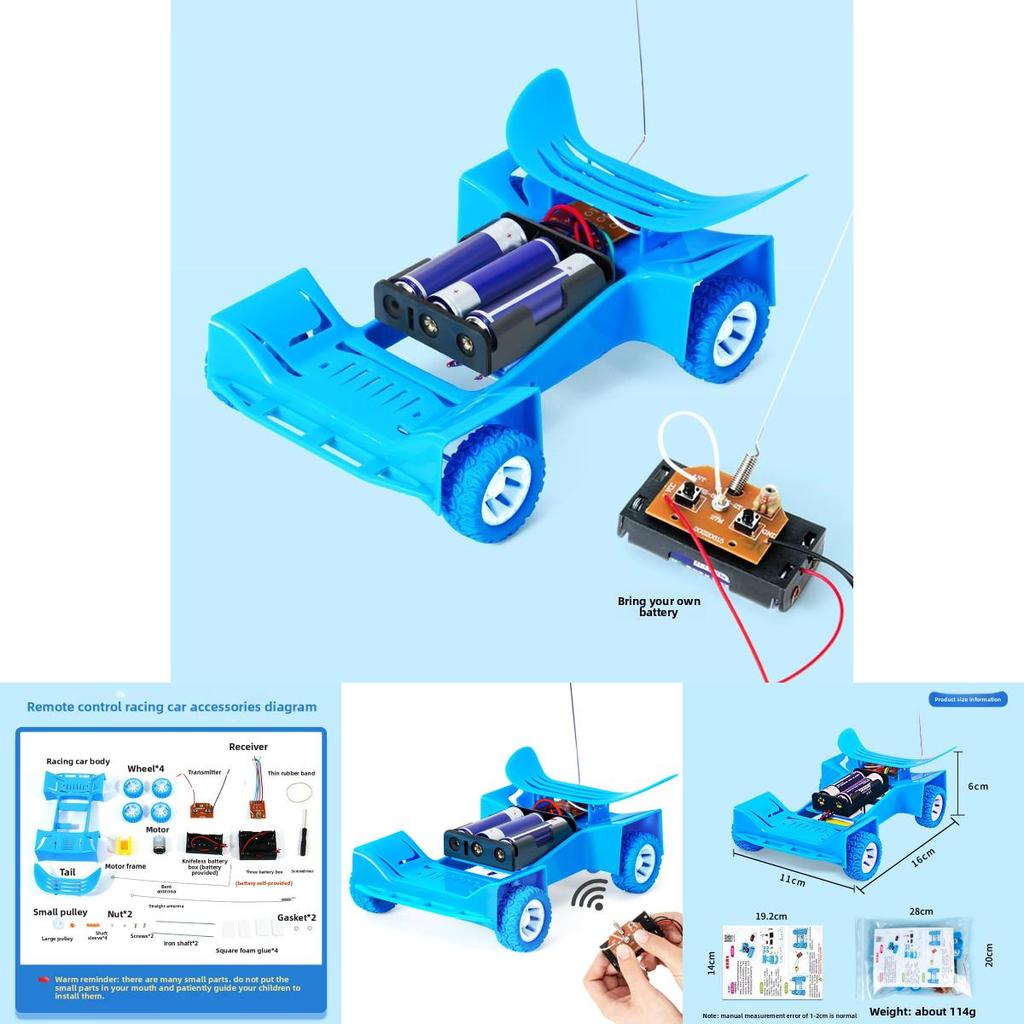 Self Made Wireless Remote Control Racing Car Model Assembly Set Kid Puzzle Toy For Children Educational Physics Kit