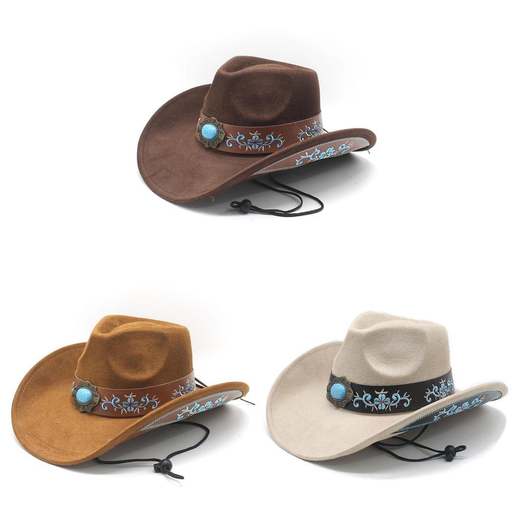 Traditional Ethnic Style Western Cowboy Hat With Sun Protection For Vacation Travel
