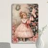 Vintage Shabby Chic Christmas Tin Plates  Retro Metal Art  Cozy Decor for Homes Bars  Festive Spaces
