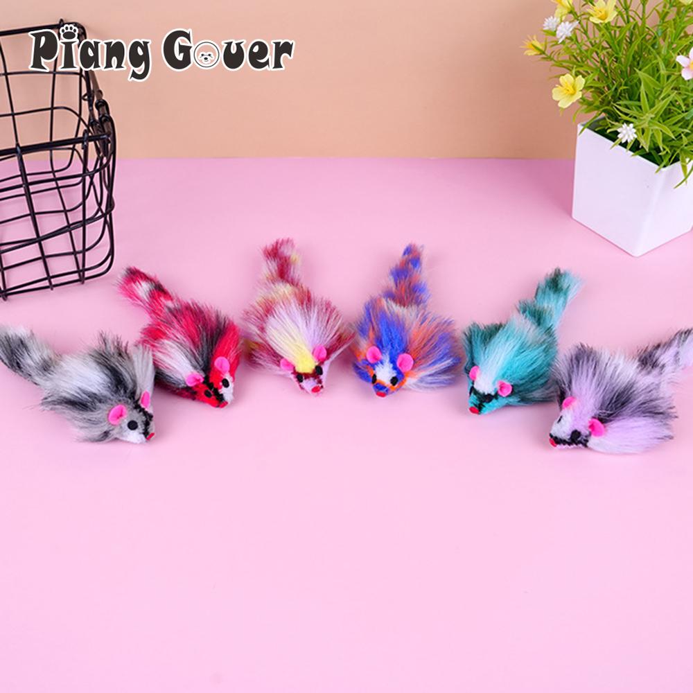 20pcs Pet Cat Toys Plush False Mouse Cat Toys Colorful Feather Playing Toys for Kitten Supplies
