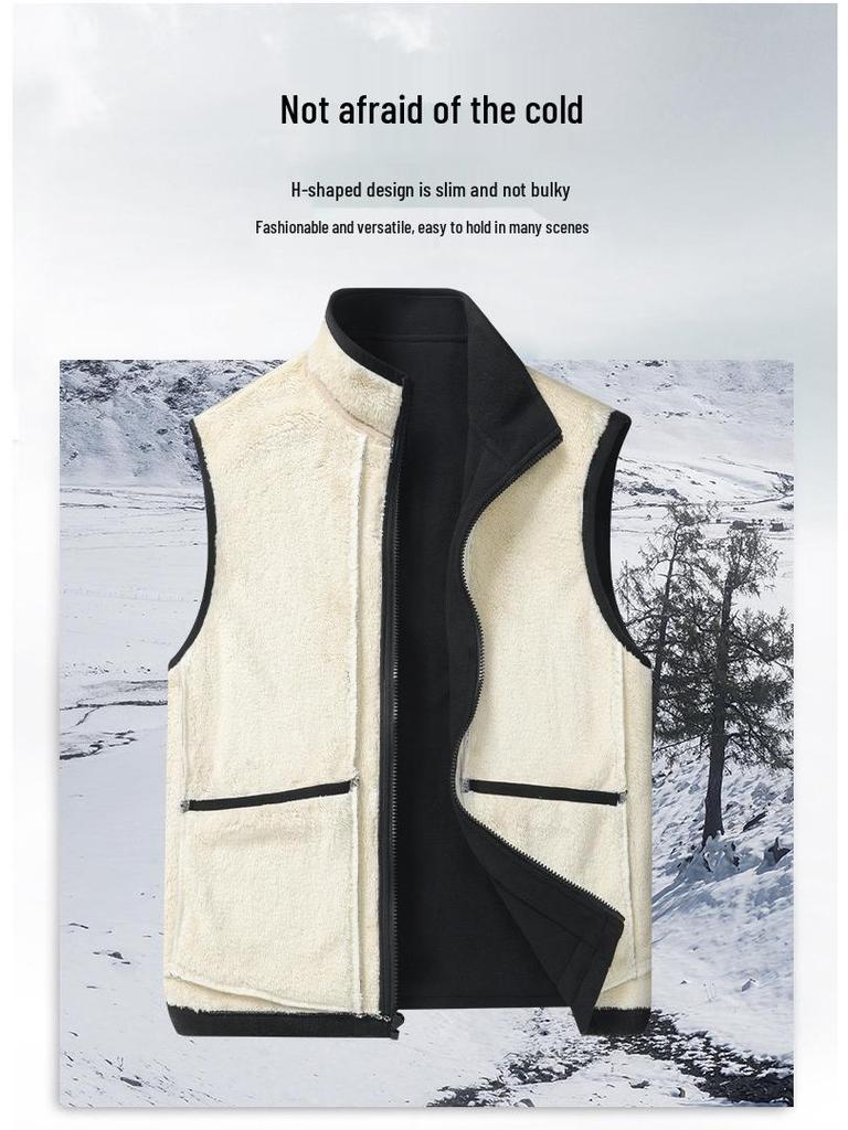 JEEP SPIRIT Fleece-Lined Lambswool Vest Cardigan SS7352