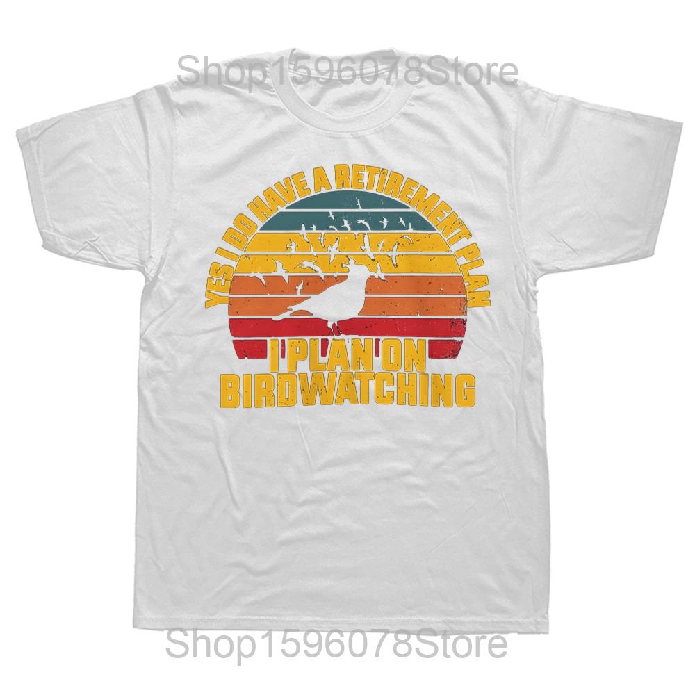 Pozorovatel ptáků Ano Mám důchodový plán Plánuji pozorování ptáků Pánské hip hopové nadměrné tričko ze 100% bavlny pro pohodlí