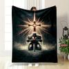 New To Crusader Christian Jesus Cross Theme Blanket for Bed Bedroom Sofa Picnic, Blanket for Cover Outdoor Leisure , All Seasons