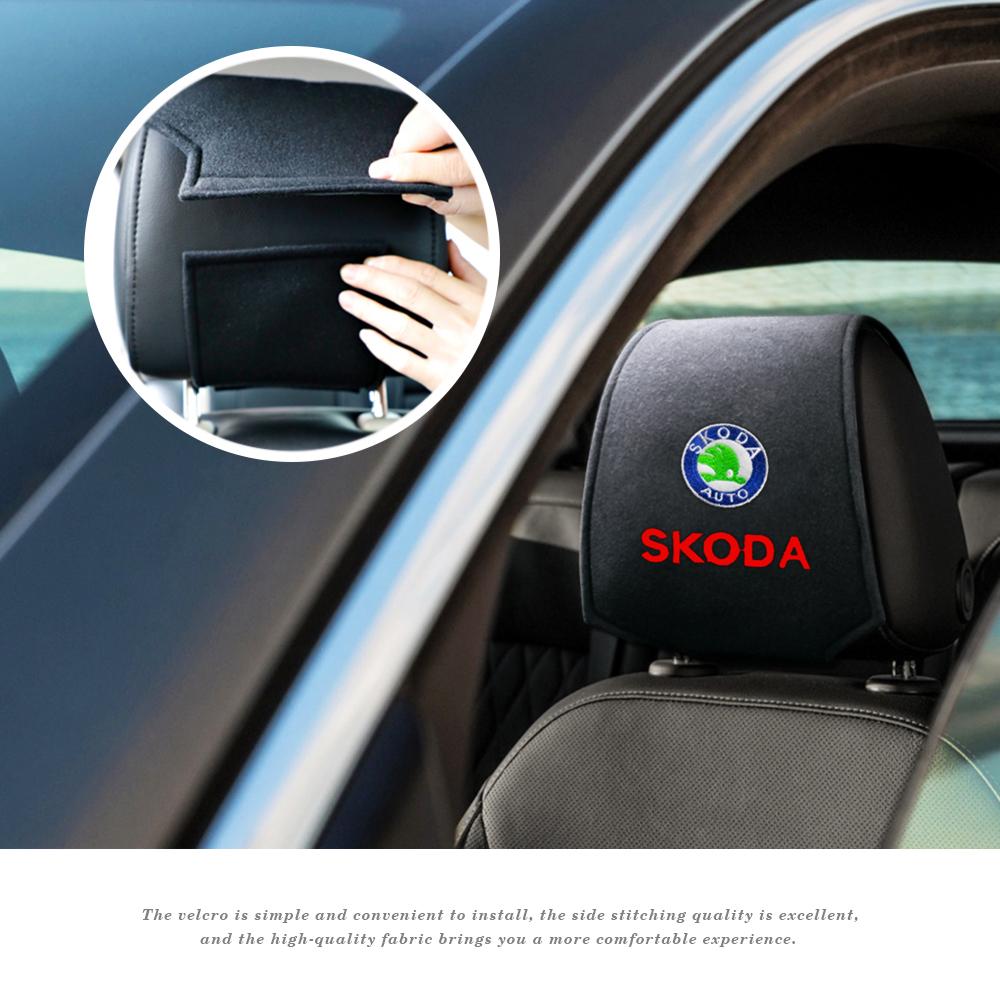 2025 New Car Headrest Cover Auto Seat Headrest Cushion Neck Pillow Case for Skoda Octavia Fabia Rapid Yeti Kodiaq Superb Octavia