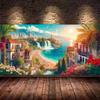 Seaside Town View House Large Size Diamond Painting Landscape Diy Full Square Round Drill Rhinestone Embroidery Mosaic Cross Stitch Kits