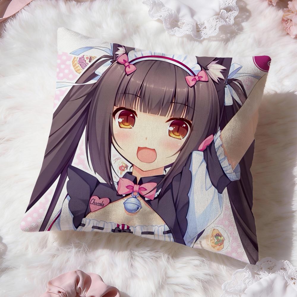 cute game n-Nekopara Cushion Cover Premium Comfort Reversible Pillow Cove -Two in One Design for Any Room & Car Interior