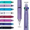 Creative 5 In 1 Press Erasable Neutral Pen 0.7mm Blue Blck Red Green Refills Mechanical Pencil Writing Painting Stationery