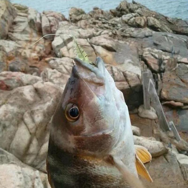 Soft Simulation Fishhook Shrimp Prawn Lure Hook Tackle Bait Fishing Lures Artificialbait Luminous Shrimp