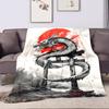 1PC Red Sun and Coiling Dragon Printed Blanket All Seasons Multi-purpose Blanket Suitable for Sofa, Camping, Travel, Car