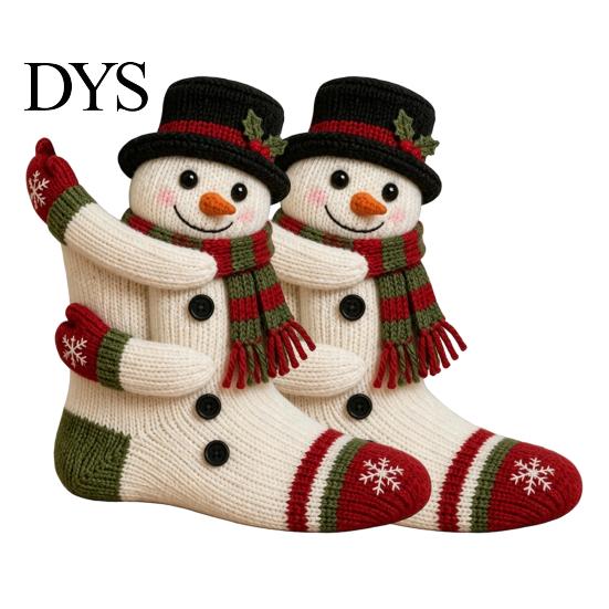 Home Doorway Holiday Decor 3D Hugging Christmas Stockings for Fireplace Decorations, Large Knit Gift Hanging Bags with Santa/Elk/Snowman/Nutcracker