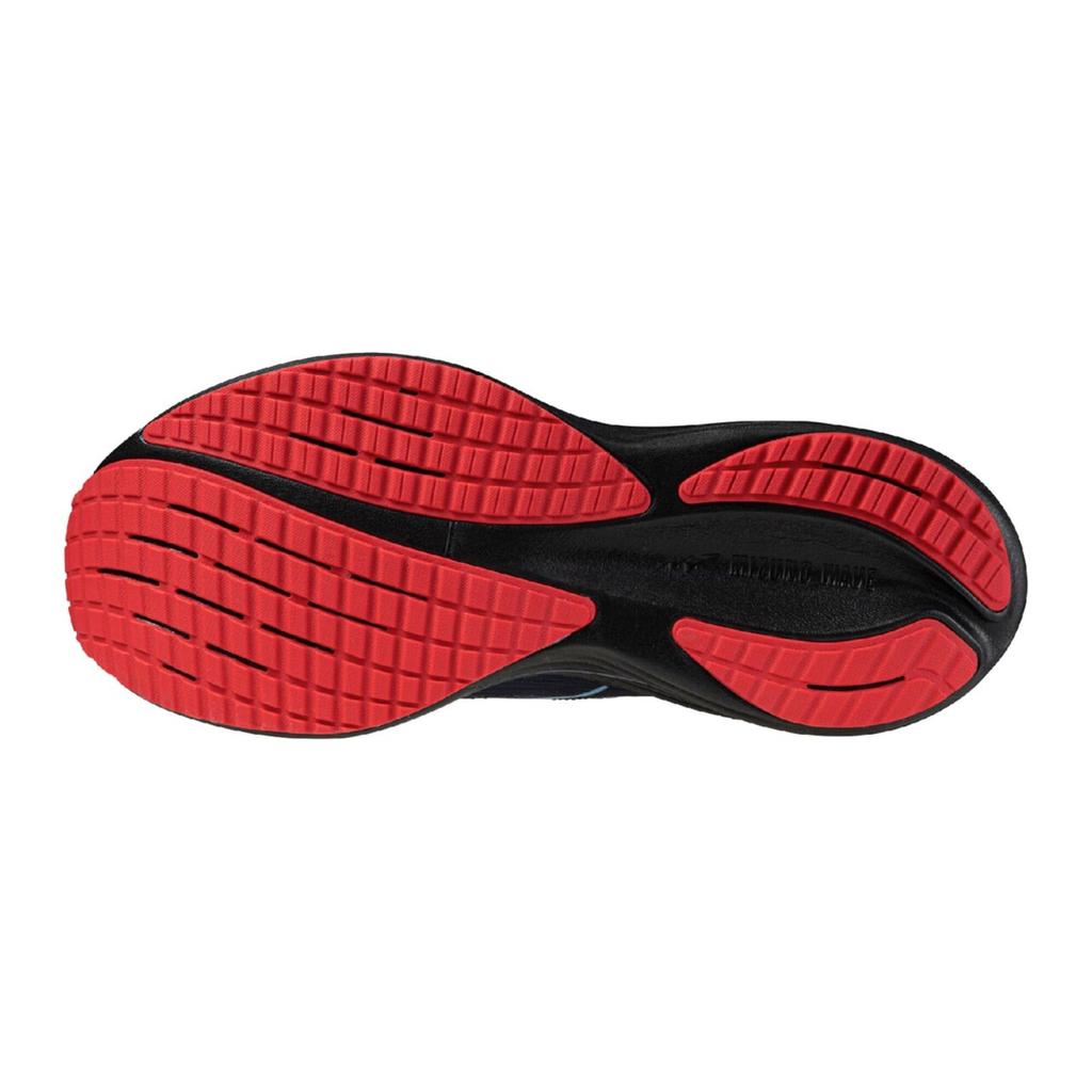 Mizuno Wave Rider 29 Running Light Blue x Black x Size 2E Shoes, Red, 25.5 cm,