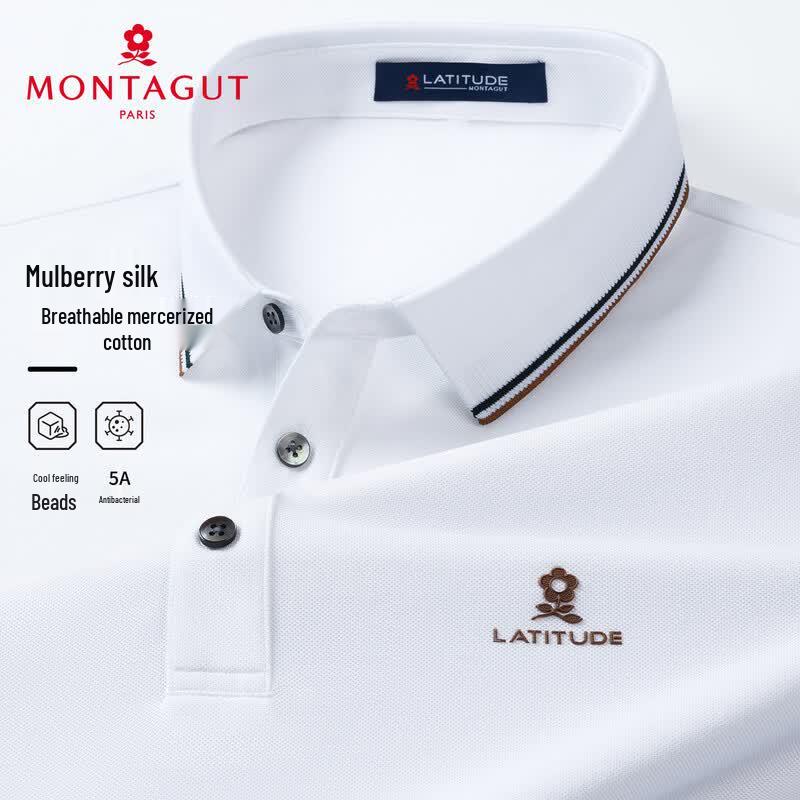 MONTAGUT Men's Silk Cotton Blend Polo Shirt