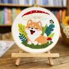 Corgi Cross Stitch Set Floral Patterns Embroidery Set Home Decor Dog Embroidery Kit Beginner