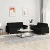 VidaXL 2-piece Sofa Set with Cushions Black Fabric 3202090