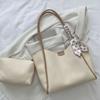 Tote Bag Silk Scarf Straps Handbag Large Capacity PU Underarm Bag Women PU Shoulder Bag  Lady