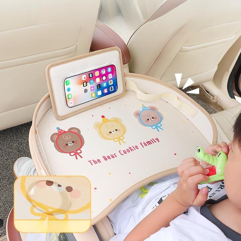 Teenage Car Seat Tray - Waterproof, Multifunctional Rear Seat Storage and Dining Table - Cute Cartoon Design