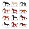 ZK20 12PCS Mini Action Figures Horse Toy Model Simulation PVC Miniature Horse Animals Toy Playset Educational Toy for Children