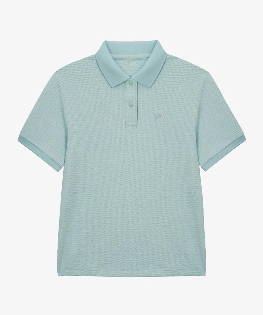 Noseupeiseu Nt7Ps43B Women'S Waffle Short Sleeve Polo Pastel Turquoise