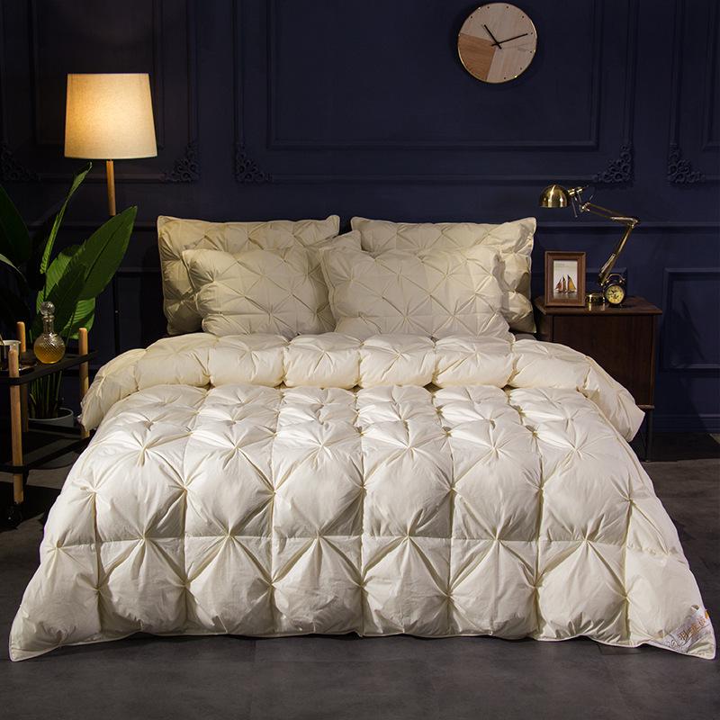 All-Cotton Thick Winter Quilt with White Duck Down - Cozy and Warm for Home or Hotel Use