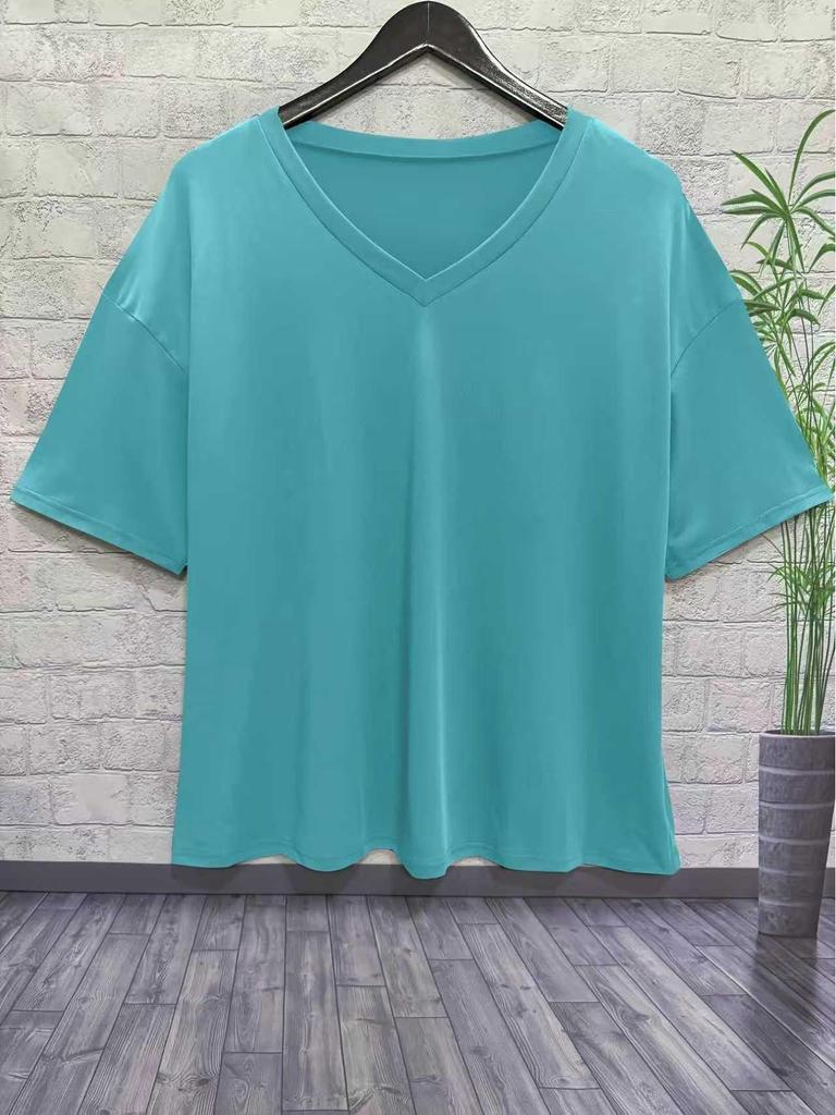 Damen Übergröße Lockeres Lässiges Rundhals-T-Shirt - Neuer Stil