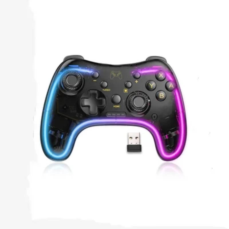 Switch / Switch Pro Controller Compatible with Switch / OLED / Lite, Pro Controller Switch with LED Lights, 6 Gyro Axis, Turbo and Dual Vibration