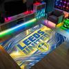 Leeds United Fußball Design Kristall Samt Teppich Gemütlich Kein?Rutschfester Teppich mit Aufdruck für Schlafzimmer Wohnzimmer Eingang