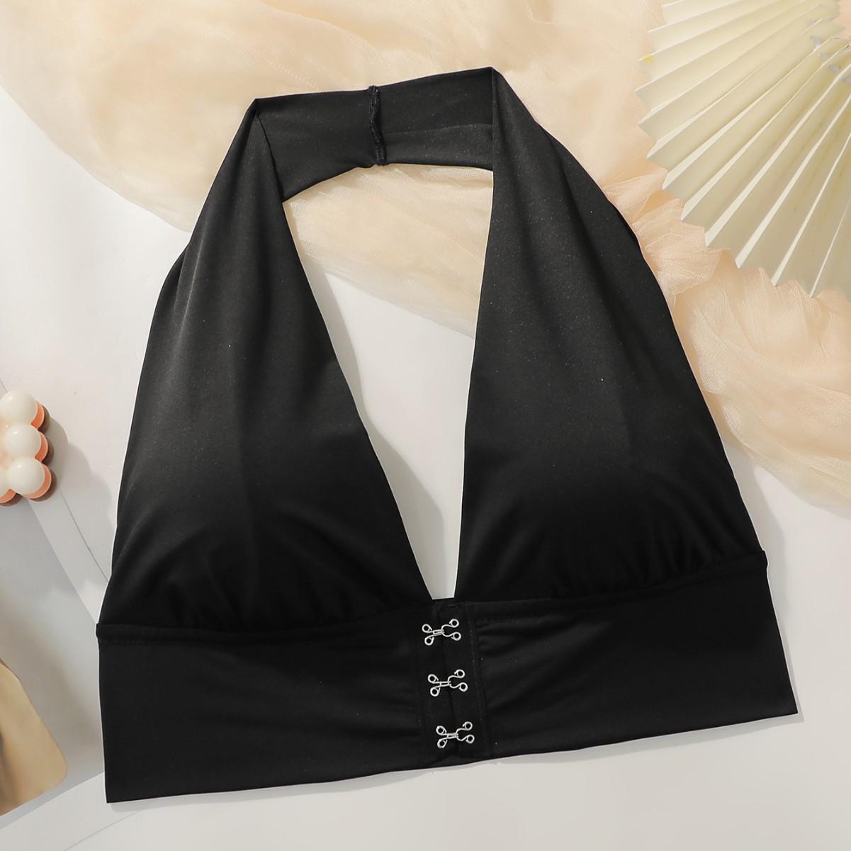 

Бюстгальтер с низким вырезом, халтер, застежка спереди, открытая спина, большой размер, удобный, без спинки 4XL