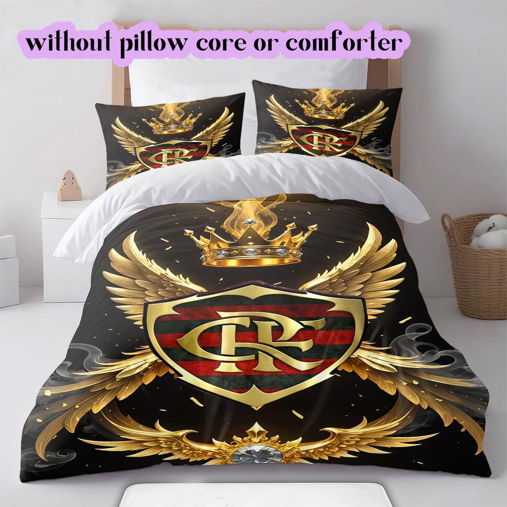 Flamengo football soccer Pattern Bedding,Quilt Set Quilt Cover Pillowcase Home Birthday Gift (1*duvet cover+2*pillowcase,without core)
