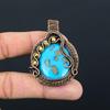 Irani Turquoise Gemstone Pure Copper Wire Wrapped Handmade Pendant Jewelry Gift For Her