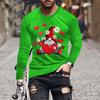Spring and Autumn Round Neck 3D Love Printed Top Valentine's Day Themed T-shirts Fashionable Casual Long Sleeved Men's T-shirts
