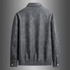 Mens Faux Suede Jacket Vintage Style Casual Outerwear With Lapel Collar Side Pockets