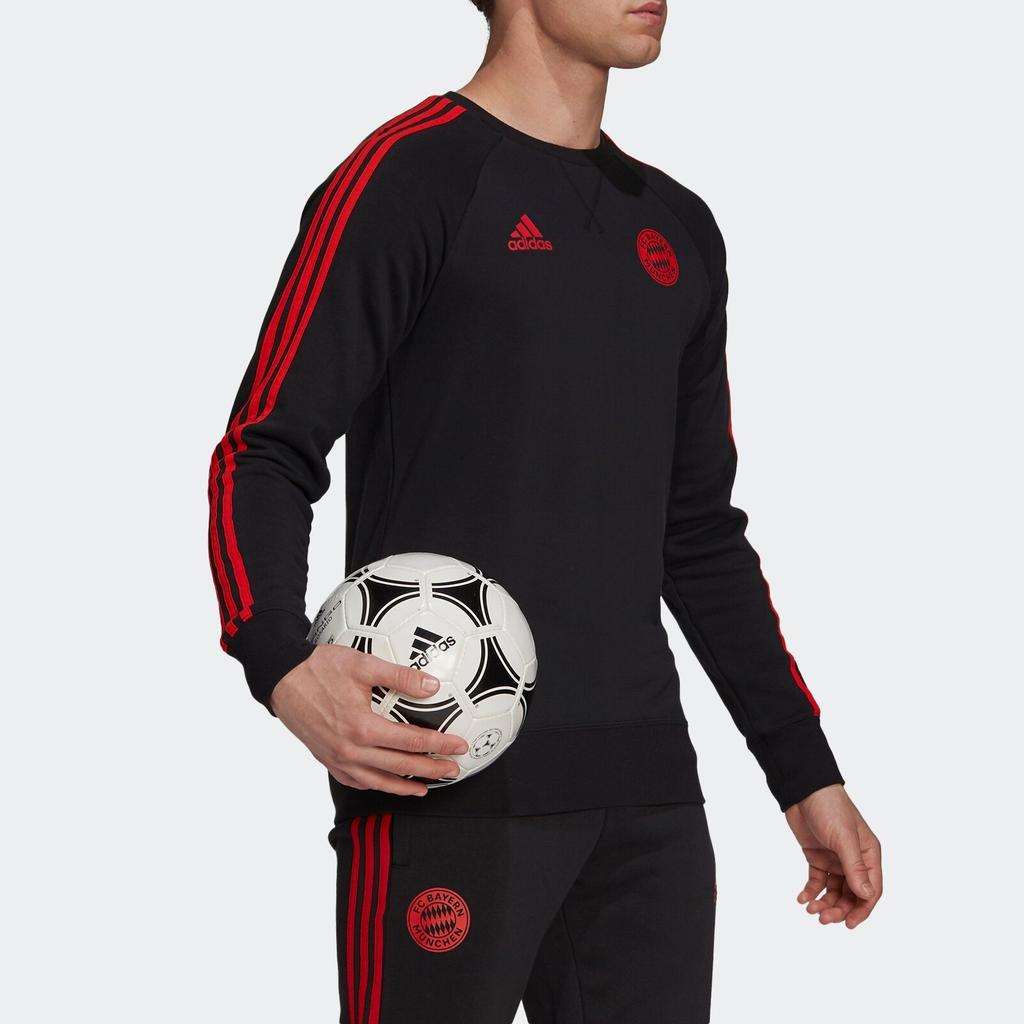 Men's Adidas Fcb Swt Top Logo Printing Contrasting Colors Stripe Soccer/Football Sports Black GR0666
