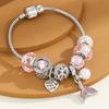Handmade Beaded Bracelet Crystal Ball Heart Charm Mermaid Tail Pearl Pendant Jewelry Gift for Women