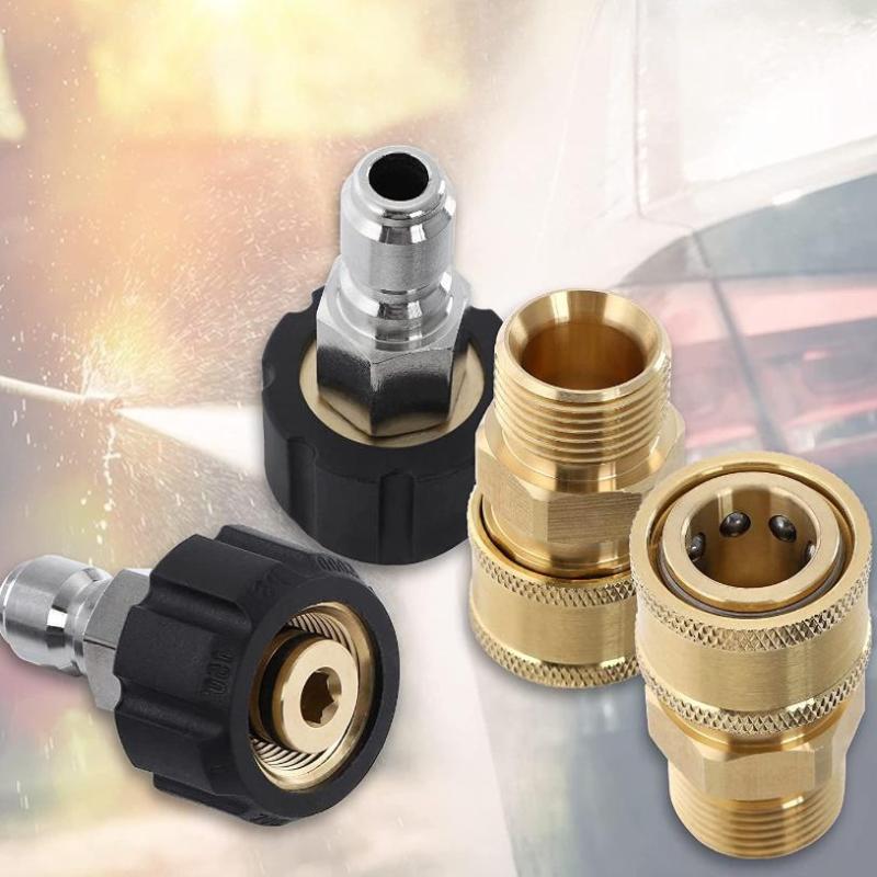 1Pcs Spray Sprinkler Quick Connector, Quick Release M22-14Mm/15Mm To 3/8 And 1/4 Inch Pressure Washer Adapter,