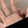 Irregular Line Bowknot Butterfly Aesthetics Ring Goth Vintage Harajuku  Kpop Opening Ring Y2K Jewelry Accessories