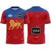 Maglia da Football Australiano Retrò Brisbane Lions da Uomo a Manica Corta Maglia da Rugby Abbigliamento Sportivo Maglietta da Allenamento di Squadra Top da Spiaggia