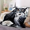1PC Owl Art Print Blanket - Soft Warm All-Season Throw for Sofa, Bed, Car, Office, Throw For Sofa yy250916111