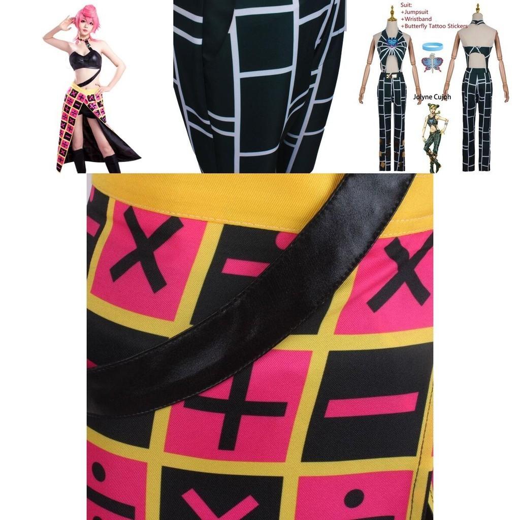 Traje de Cosplay Jojo's Bizarre Adventure Elástico Respirável Alta Qualidade Para Halloween Comic Con Role Play
