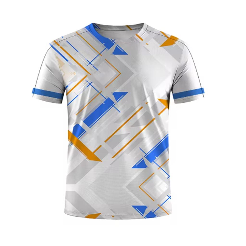 Men's 3D printed striped print breathable casual comfortable loose men's clothing sports T-shirt
