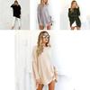 Womens Autumn Winter Fleece Long Sleeve Tshirt With Colorblock Splicing For Casual Wear