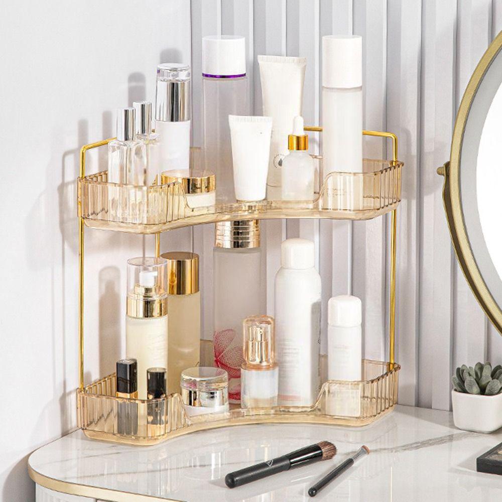 Transparent Desktop Corner Shelf Large Capacity Desktop Organizer Cosmetics Storage Holder  Home