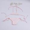 [Petite Marie] 13 MDD (S-L bust) compatible, soft touch, heart pattern bikini swimsuit, heart pink, white background, 40cm doll, BJD doll clothes