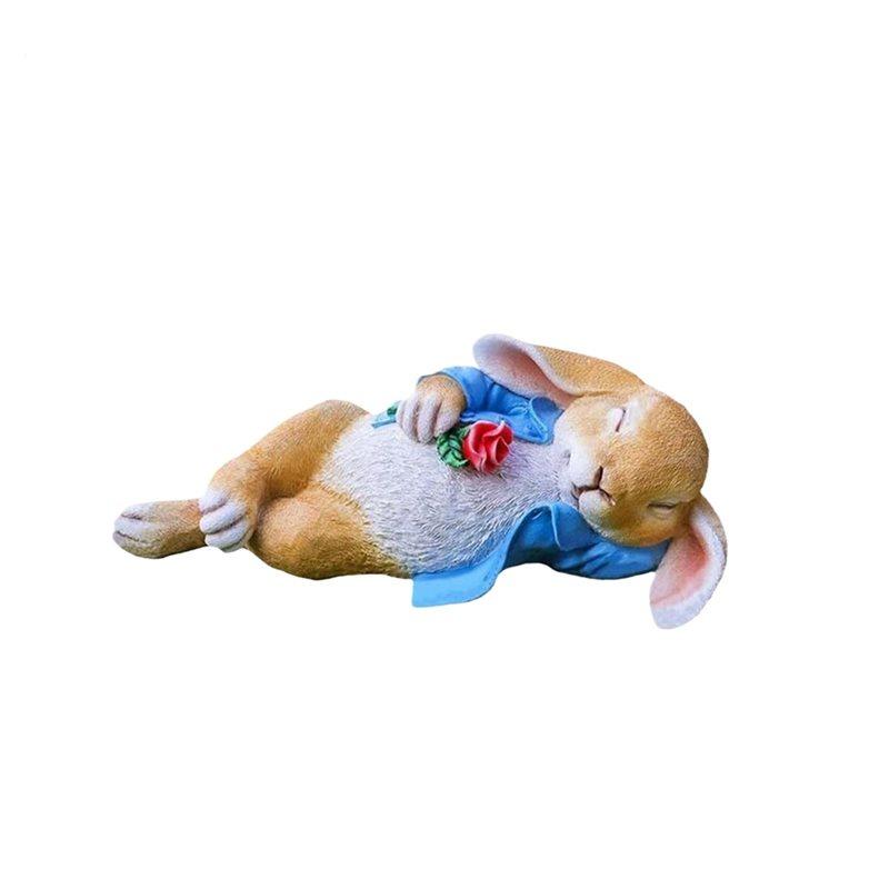 

Fresh Resin Figurine 11.8 Inches Lying Holding Flower For Easter Home Decor Collectible Outdoor Statue