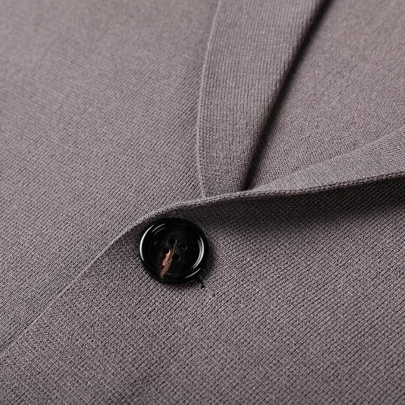 Мужской вязаный кардиган осенний тонкий мужской пиджак молодежный однотонный кардиган — фото 4