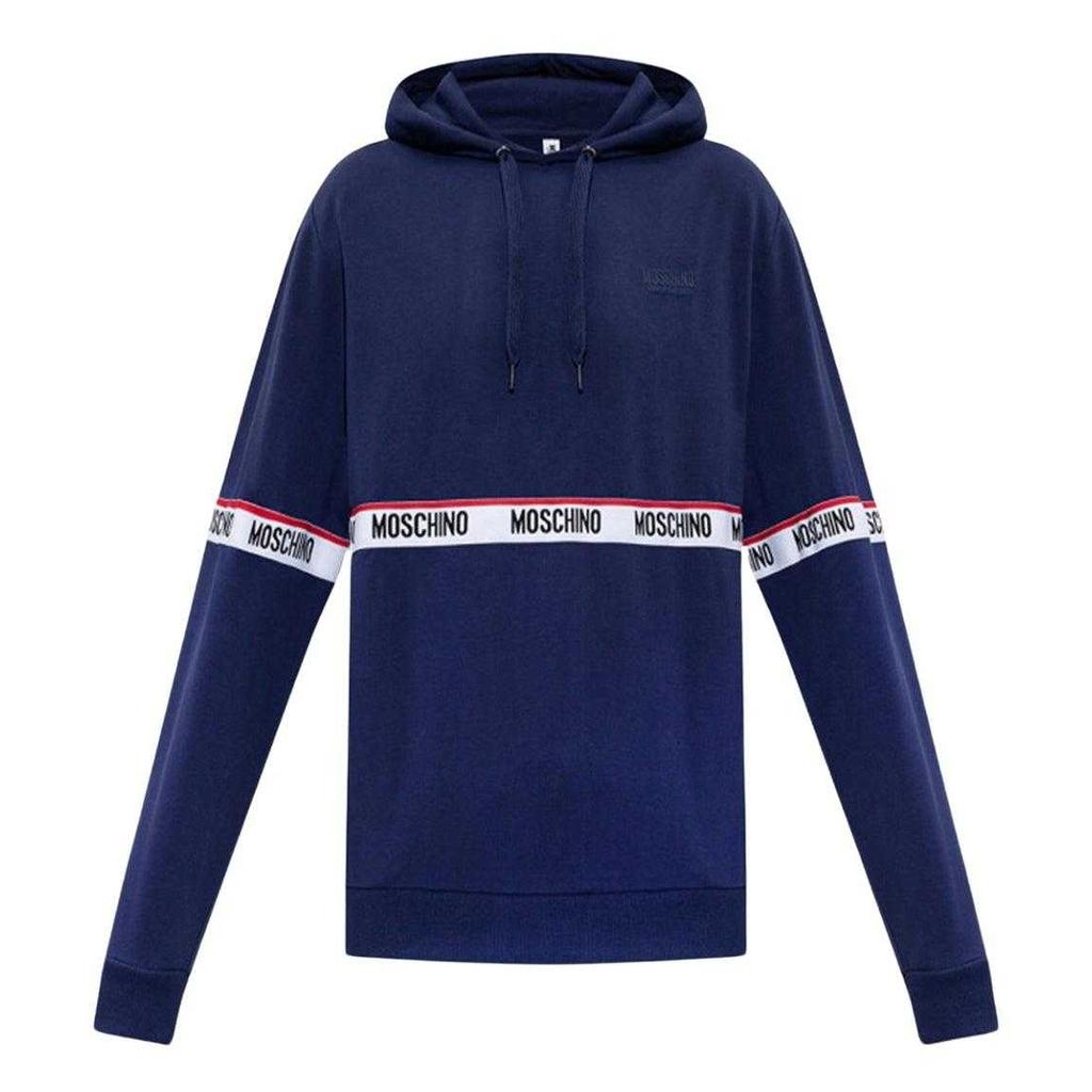 Moschino Mens Tape Branded Hoodie