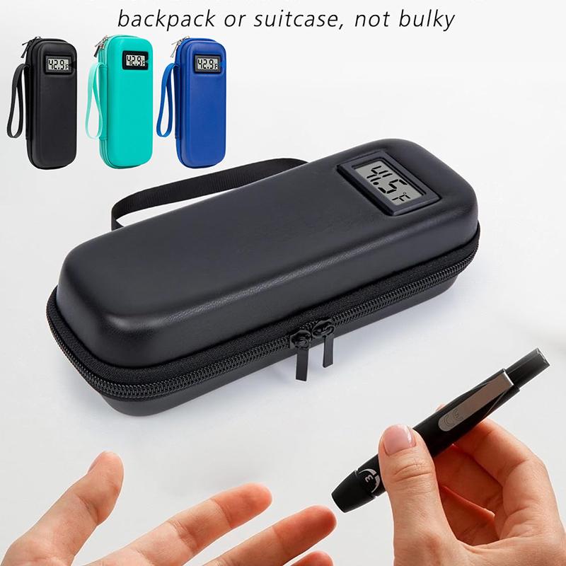 Insulin Cooler Travel Case With Thermometer Display Diabetic Cooler Medication Refrigerated Insulin Pen Organizer Bag Waterproof